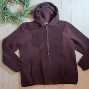 Eddie Bauer Structured Heavy Fleece Jacket in Plum, SZ Medium